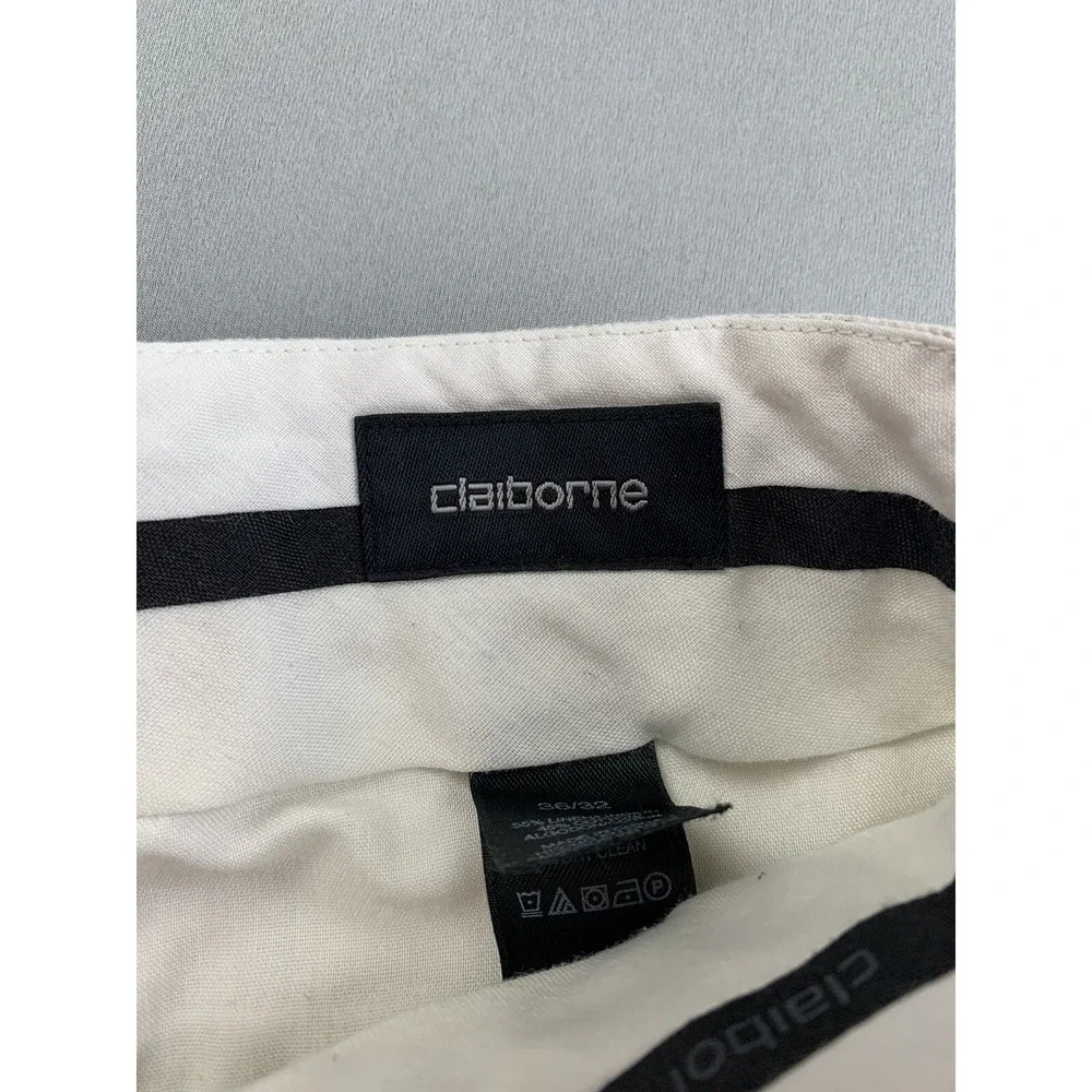 Claiborne Mens Pants 36x32 Linen Beachy Summer‎ Preppy Old Money Wedding Beige